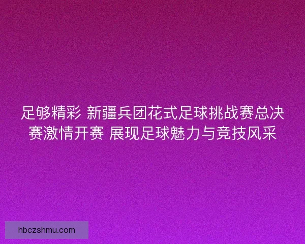 足够精彩 新疆兵团花式足球挑战赛总决赛激情开赛 展现足球魅力与竞技风采